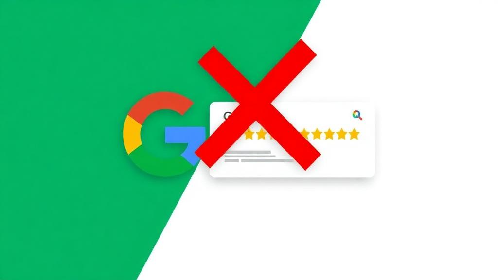 Warum Google Bewertungen melden scheitert - Illustration mit Ablehnungssymbol